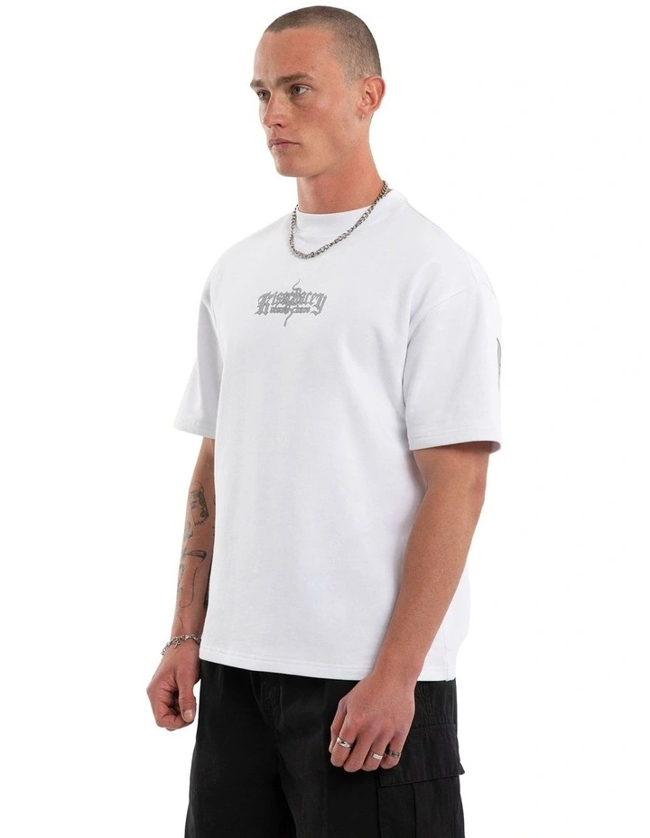 Broken Loopback Street Tee in White image 3