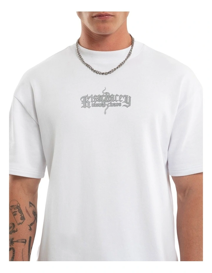 Broken Loopback Street Tee in White image 4