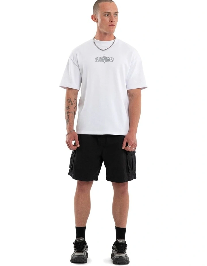 Broken Loopback Street Tee in White image 6