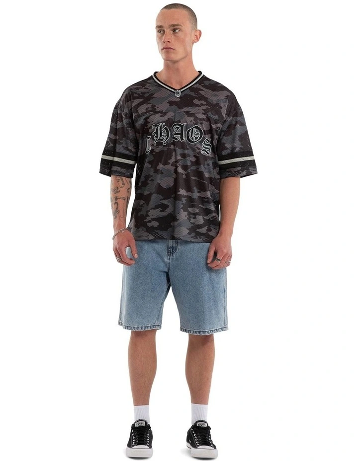 Pierced Football Jersey Tee in Black image 6