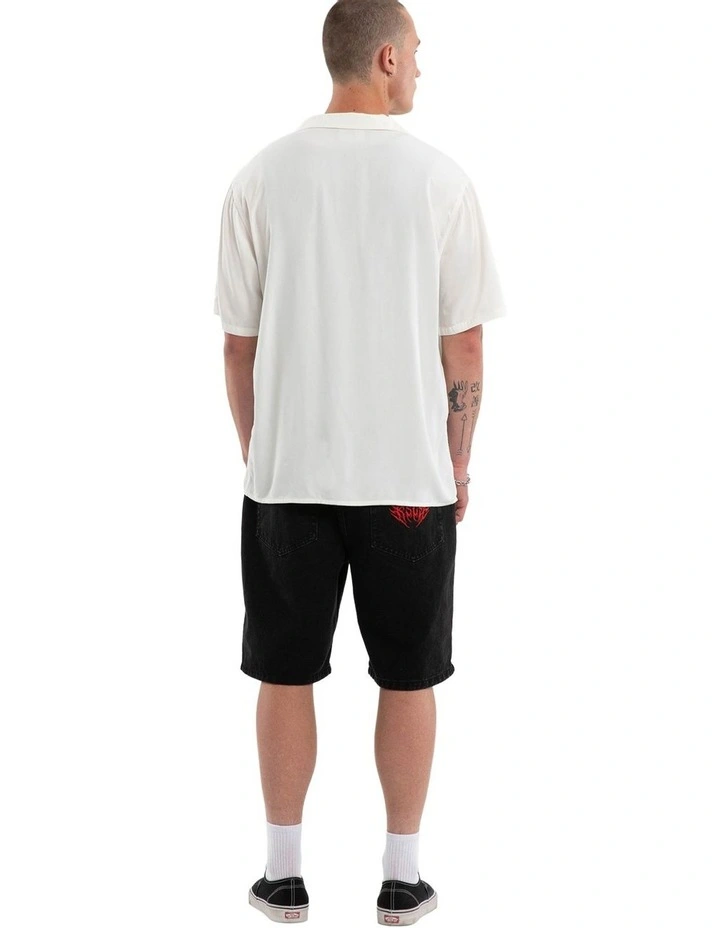 Risen Button Up Short Sleeve Shirt in Beige image 5