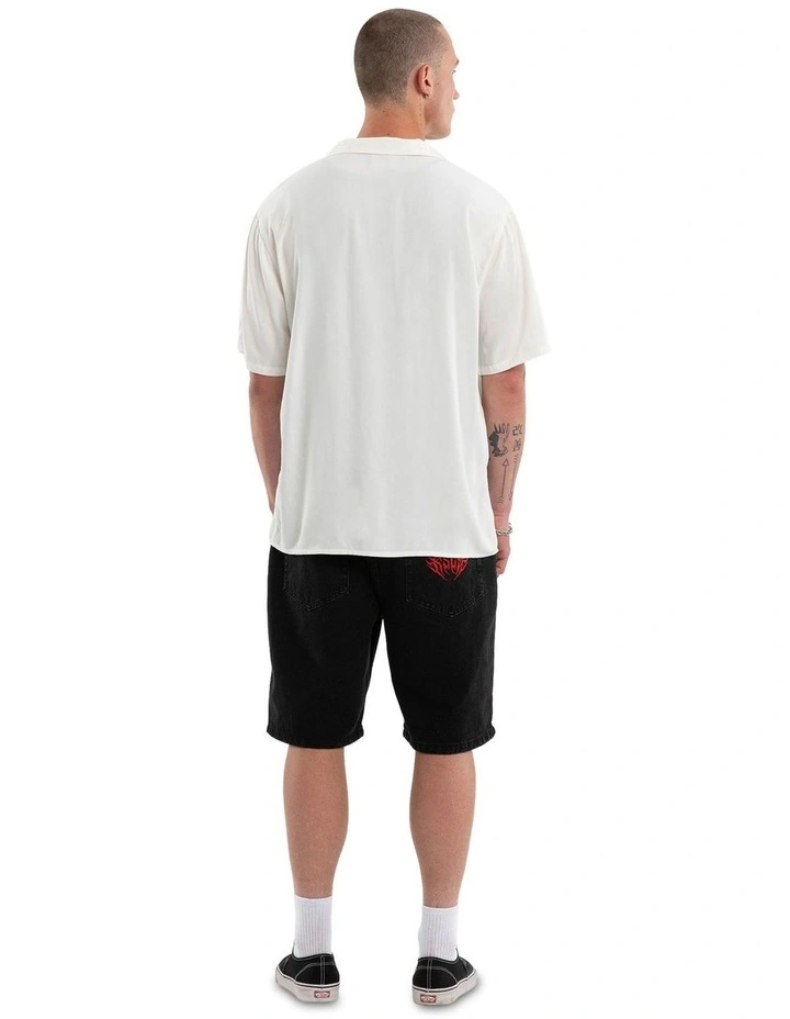 Risen Button Up Short Sleeve Shirt in Beige image 5