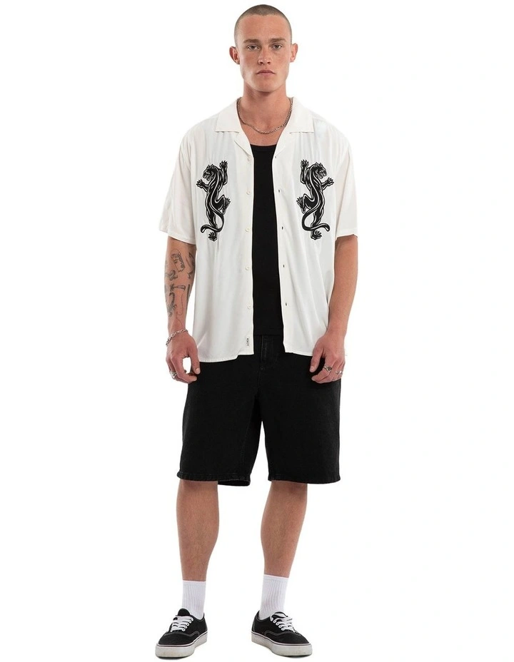 Risen Button Up Short Sleeve Shirt in Beige image 6