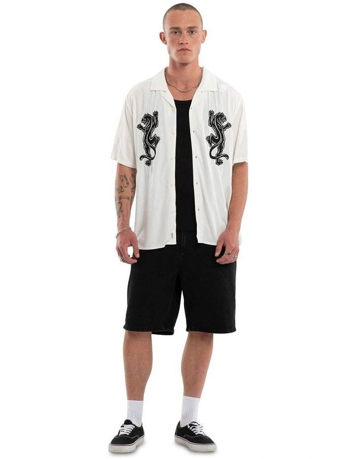 Risen Button Up Short Sleeve Shirt in Beige image 6