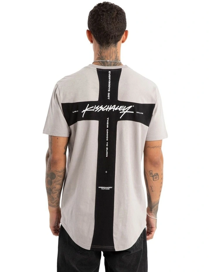 Crossover Dual Curved Tee in Paloma image 1