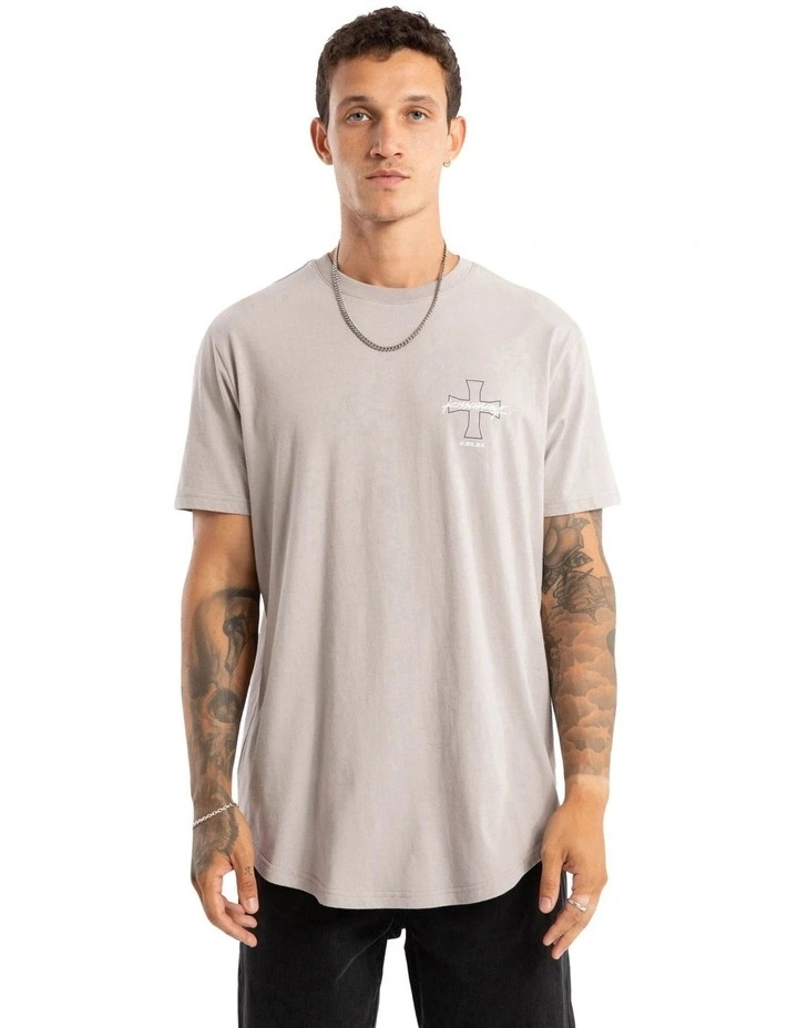 Crossover Dual Curved Tee in Paloma image 2