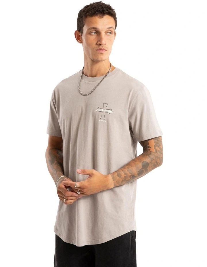 Crossover Dual Curved Tee in Paloma image 3