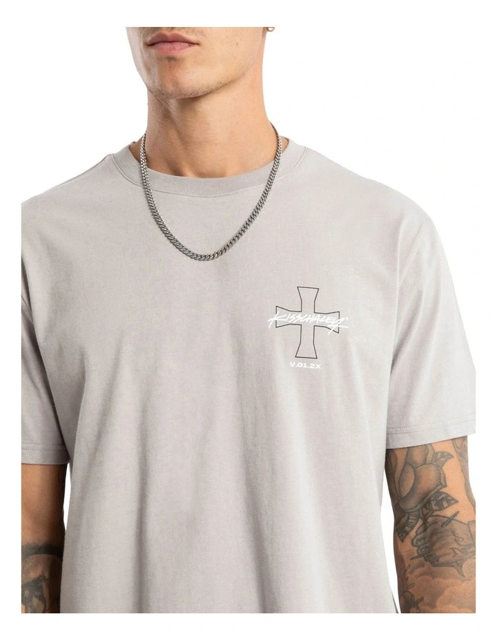 Crossover Dual Curved Tee in Paloma image 4