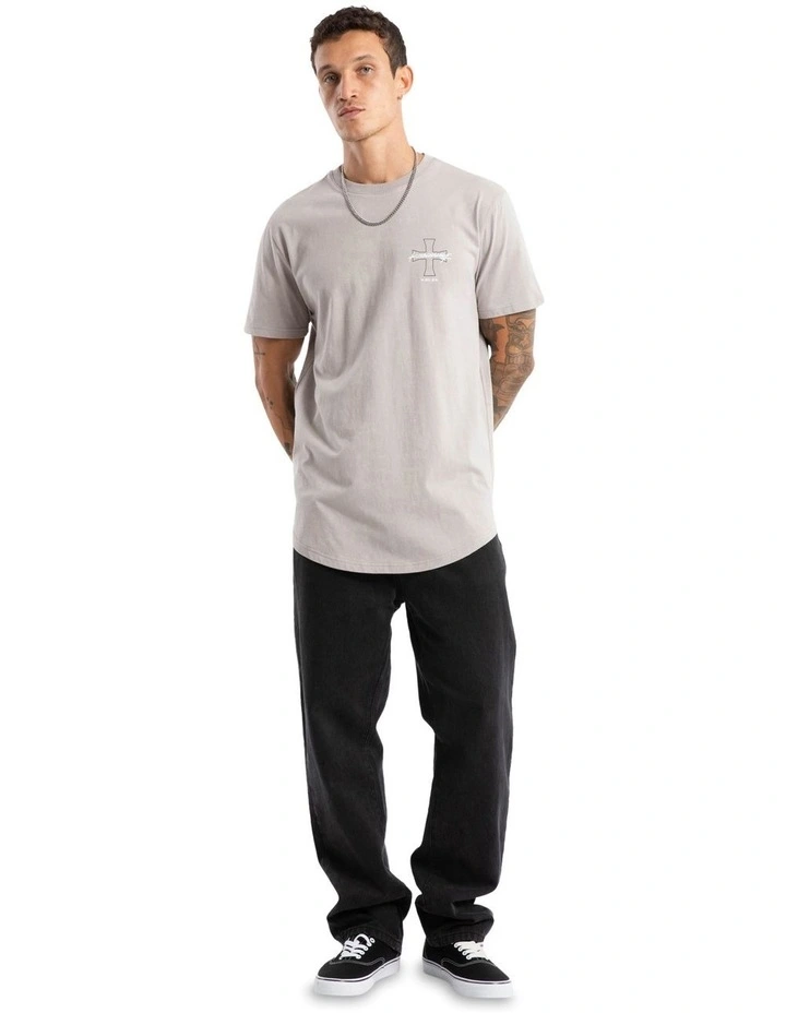 Crossover Dual Curved Tee in Paloma image 5