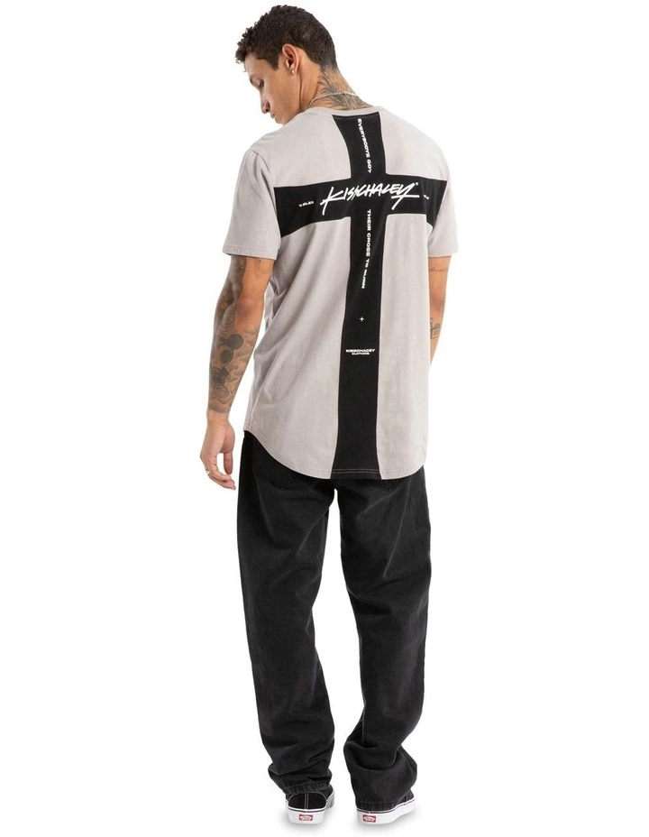 Crossover Dual Curved Tee in Paloma image 6