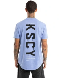 Division Dual Curved Tee in Blue