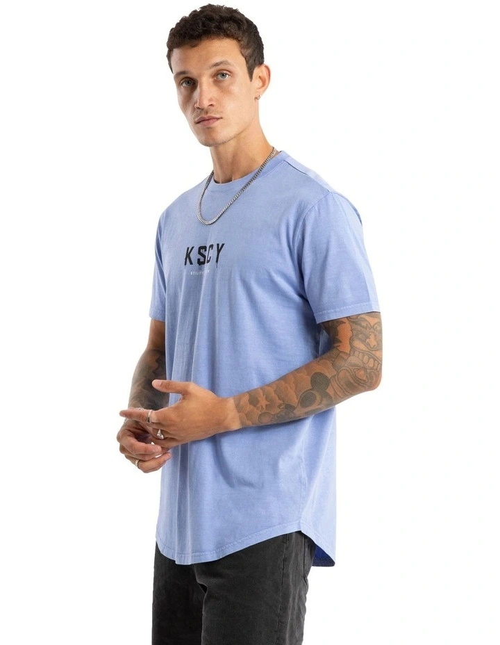 Division Dual Curved Tee in Blue image 3