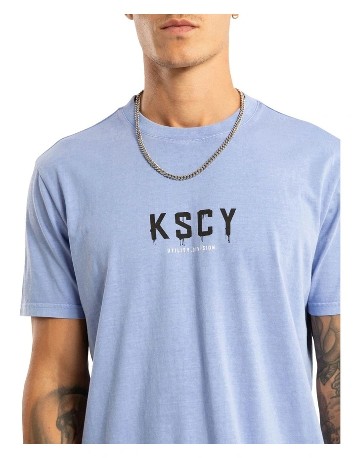 Division Dual Curved Tee in Blue image 4