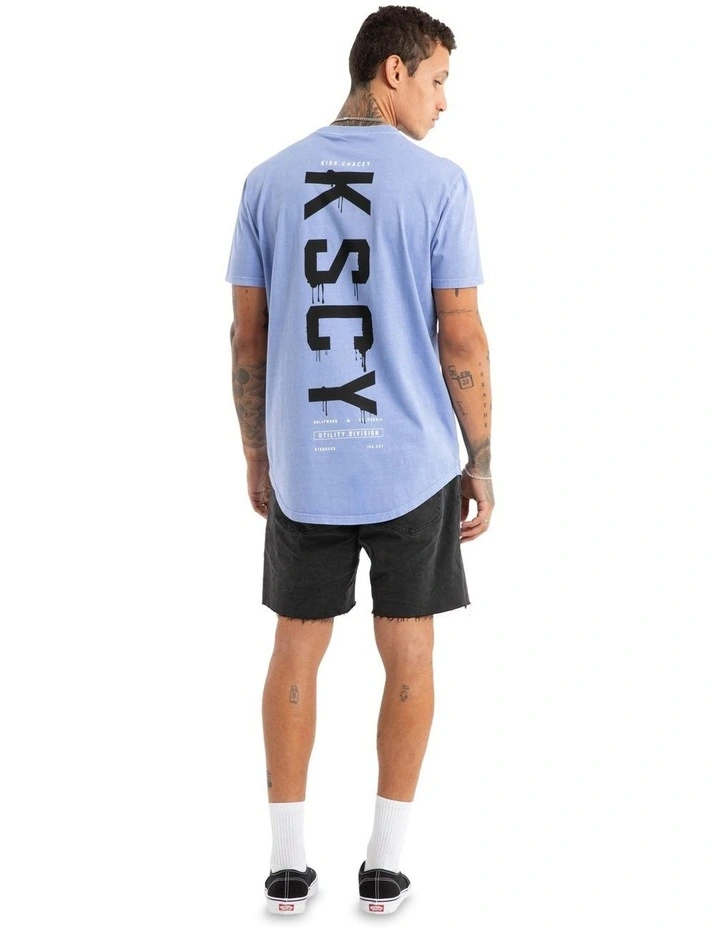 Division Dual Curved Tee in Blue image 6