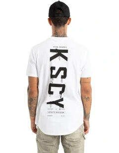 Division Dual Curved Tee in White