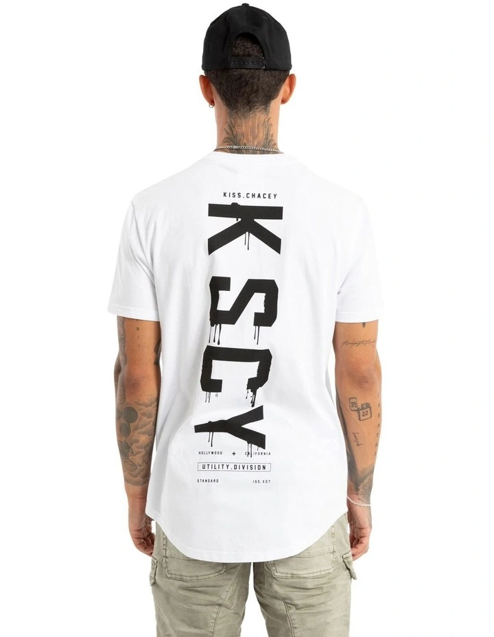 Division Dual Curved Tee in White image 1