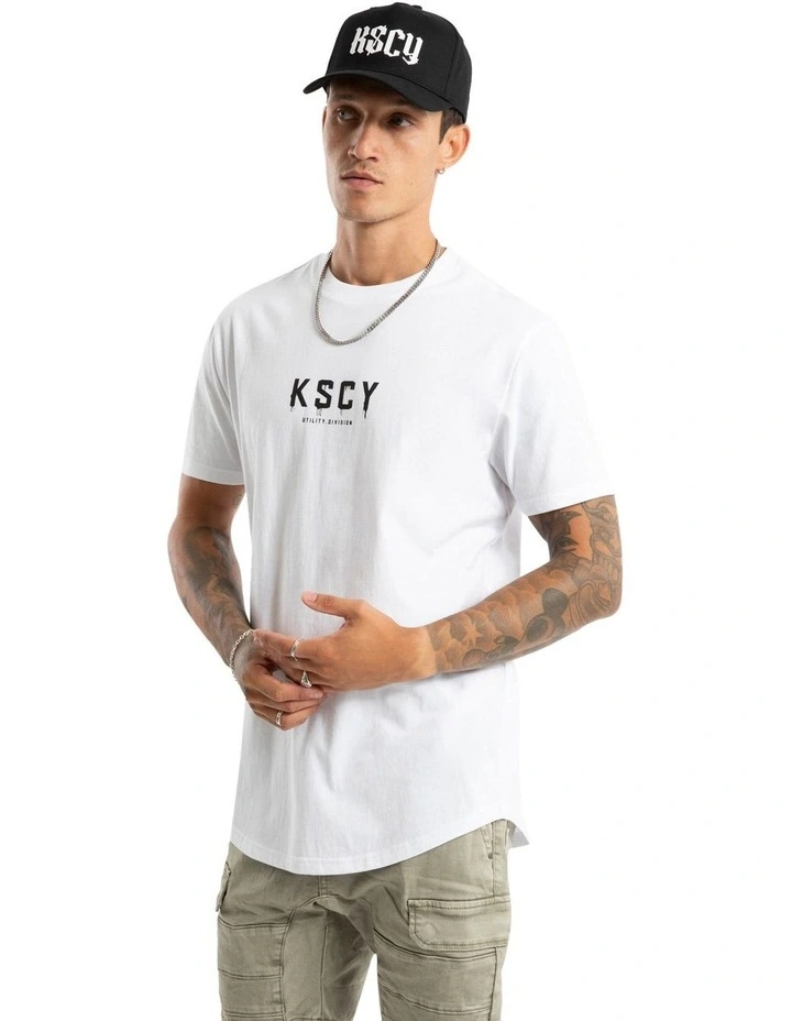 Division Dual Curved Tee in White image 2