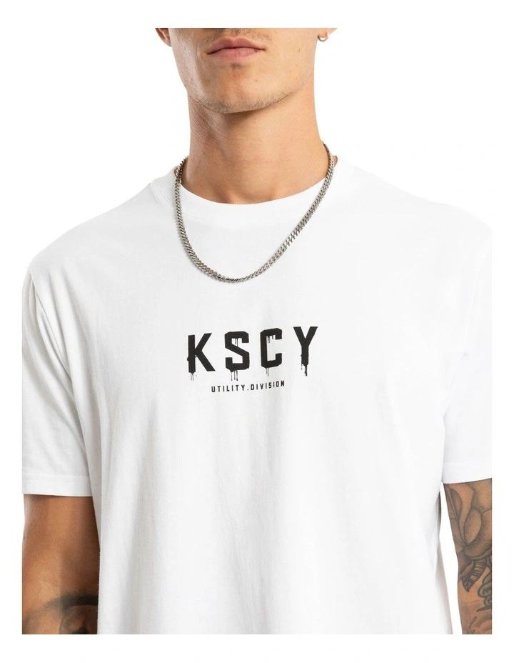 Division Dual Curved Tee in White image 4