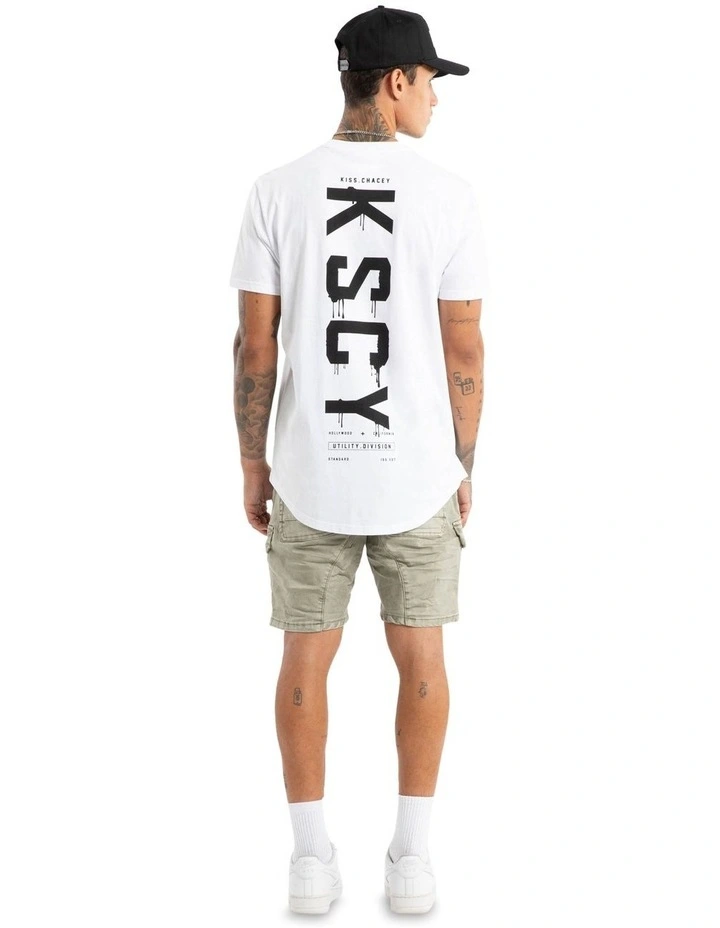 Division Dual Curved Tee in White image 6