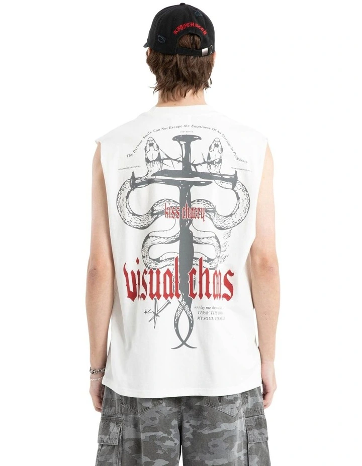 Pray Soul Street Muscle Tank in White image 1