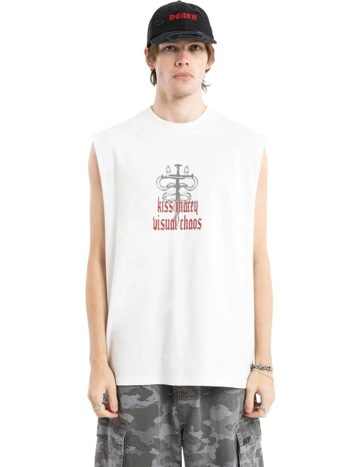 Pray Soul Street Muscle Tank in White image 2