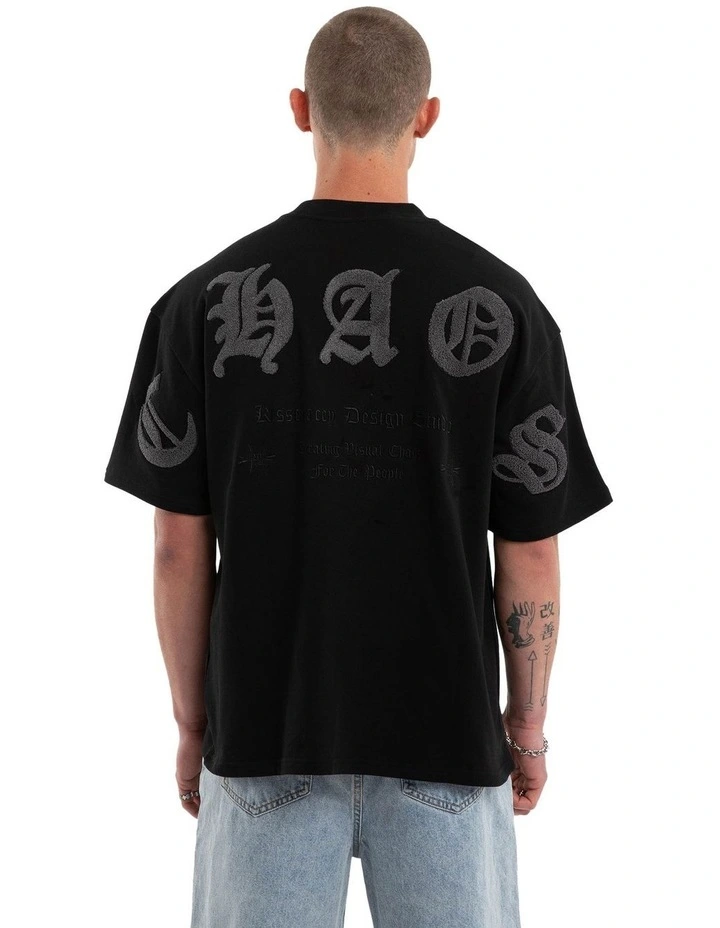 Crowned Loopback Street Tee in Black image 1