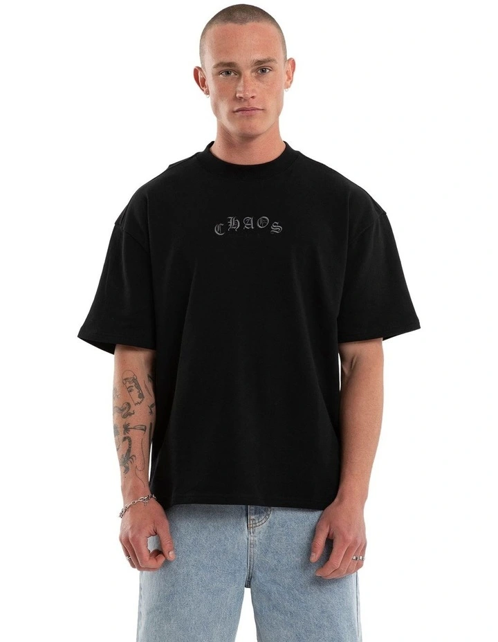 Crowned Loopback Street Tee in Black image 2