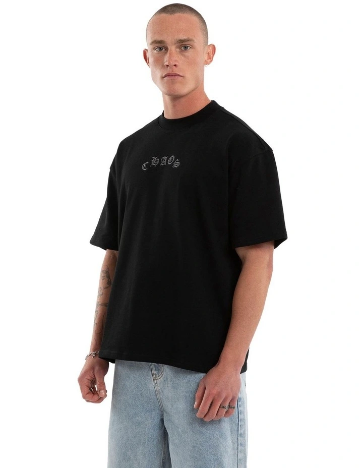 Crowned Loopback Street Tee in Black image 3