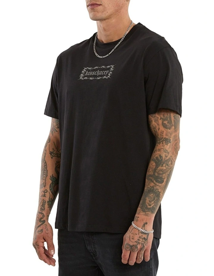 Saviour Relaxed Tee in Black image 5