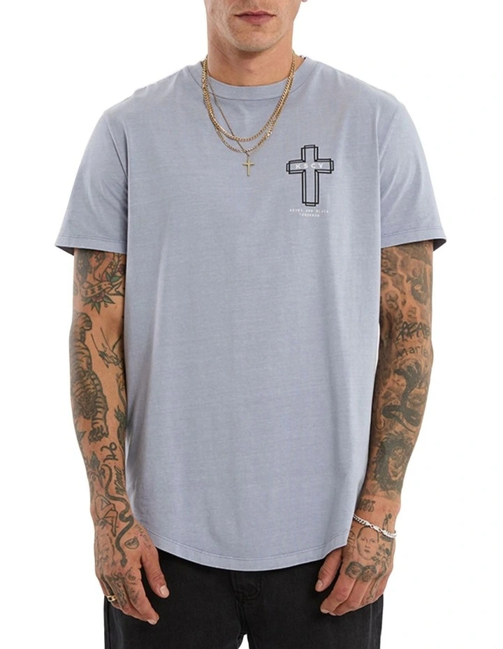 Sanctus Dual Curved Tee in Purple image 3