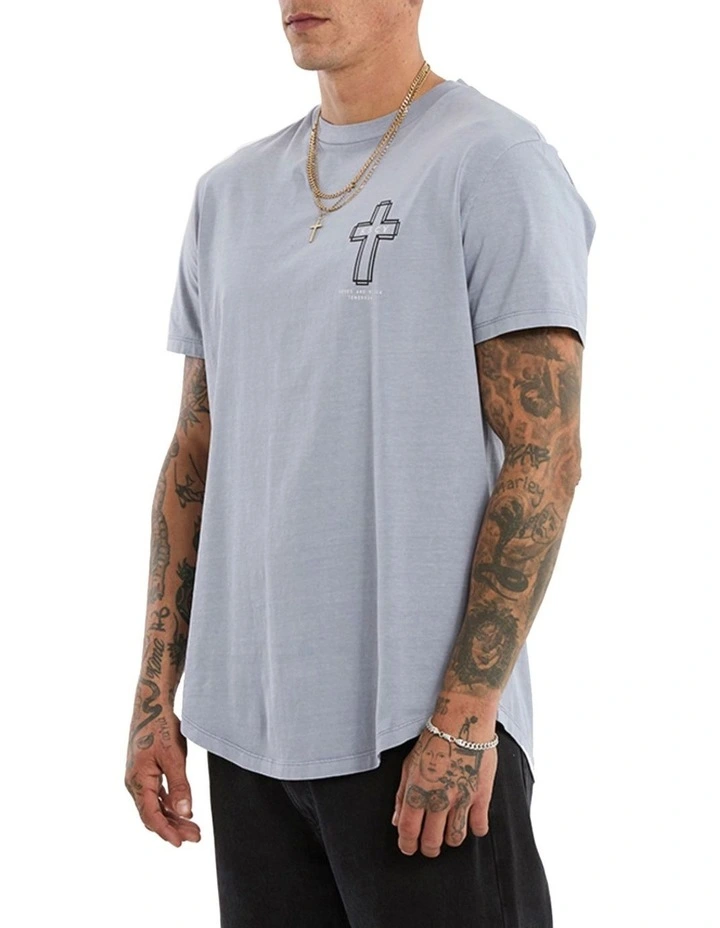 Sanctus Dual Curved Tee in Purple image 5