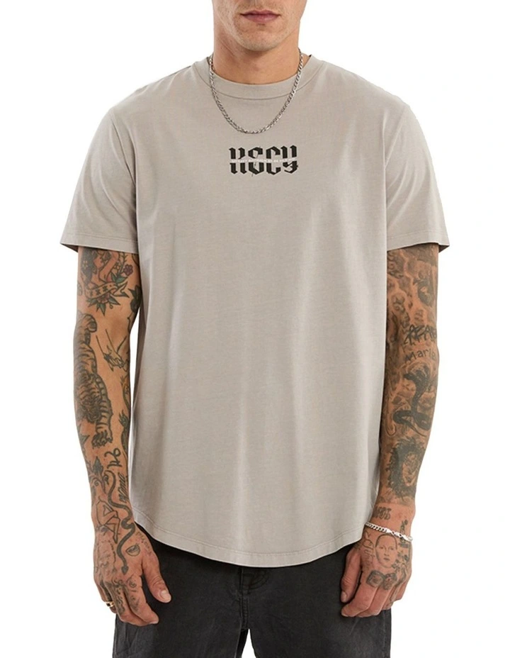Sacred Dual Curved Tee in Grey image 3