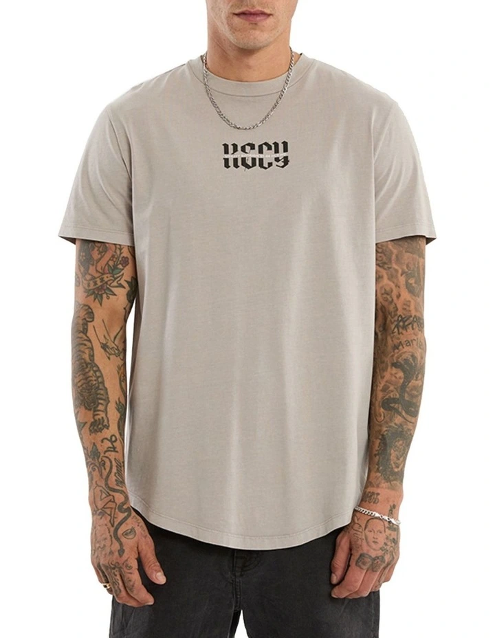 Sacred Dual Curved Tee in Grey image 4