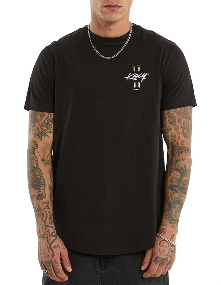 Stride Dual Curved Tee in Black image 3
