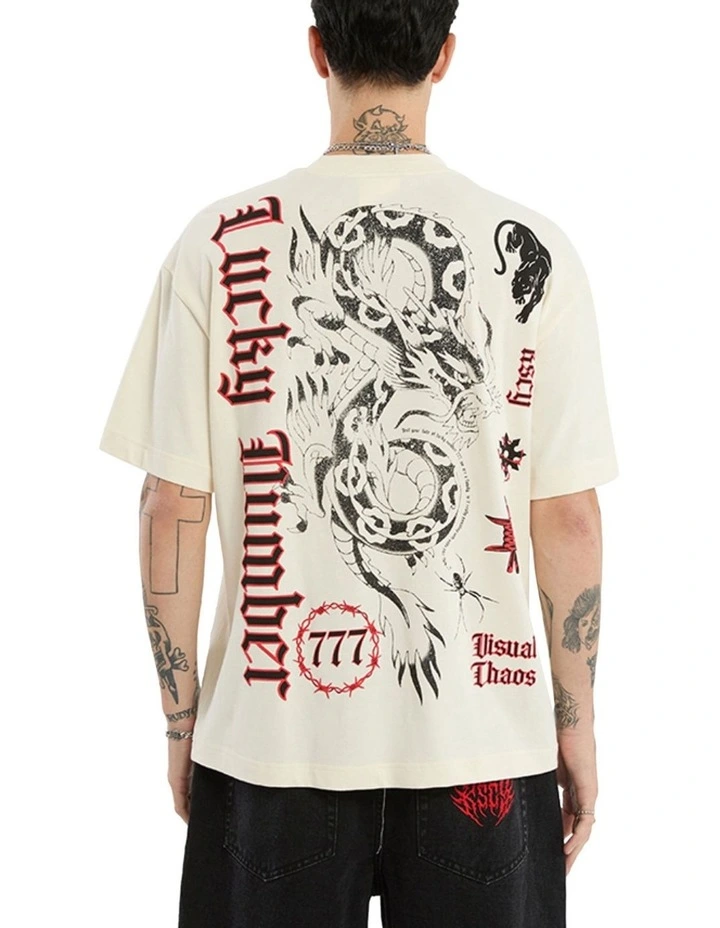 Dragon Street Tee in Beige image 2