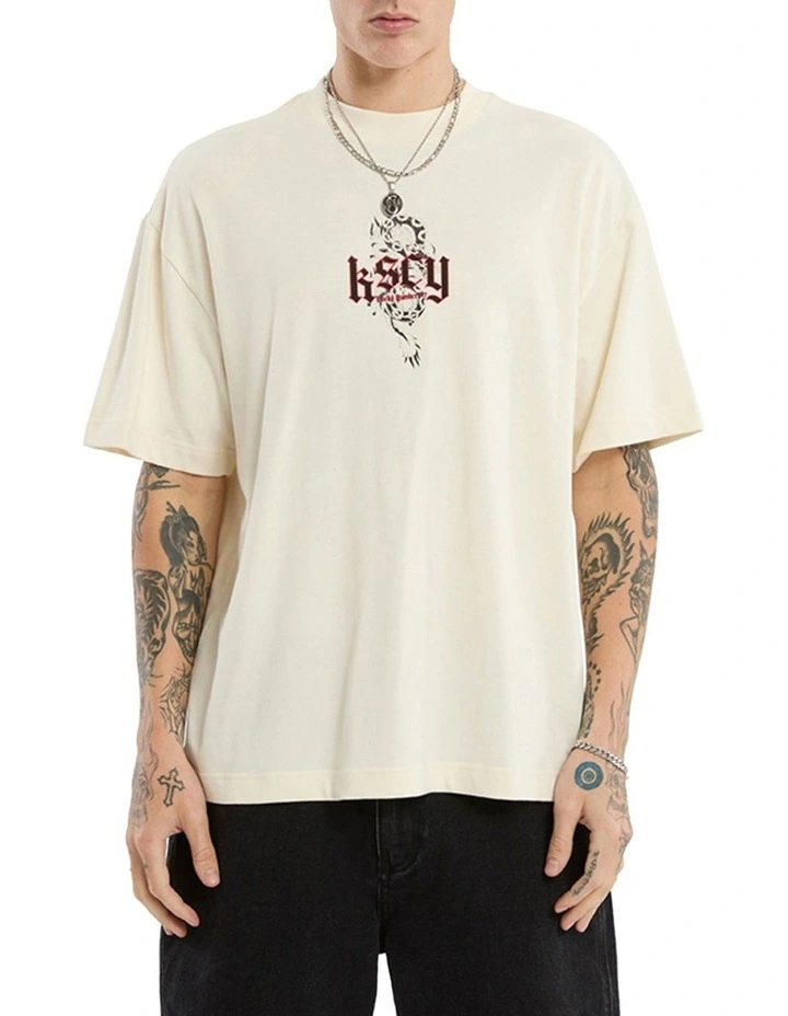 Dragon Street Tee in Beige image 4