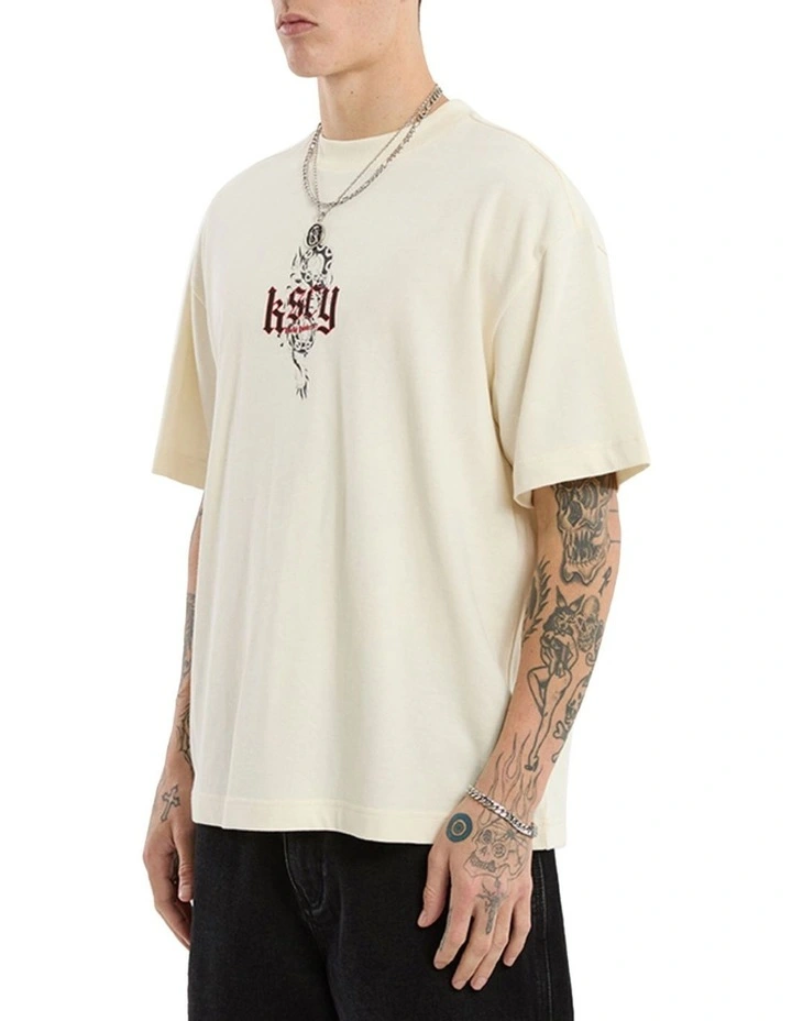 Dragon Street Tee in Beige image 5