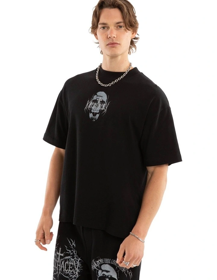 Skullcraft Street Tee in Black image 3