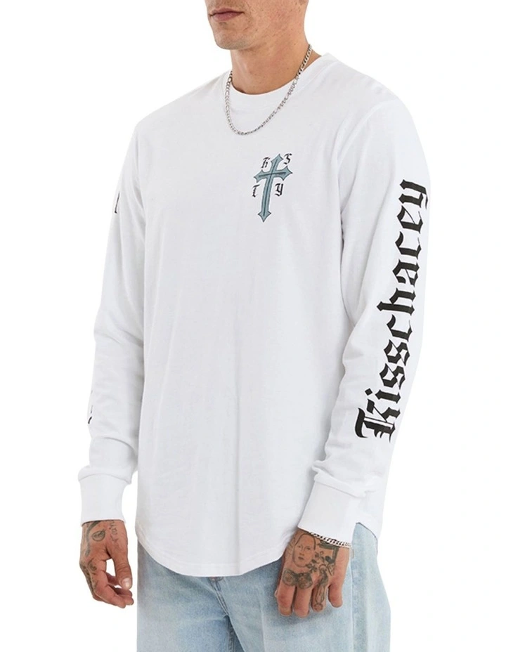 Venom Dual Curved Long Sleeve Tee in White image 6
