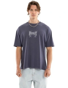 Revolt Box Fit Tee in Blue