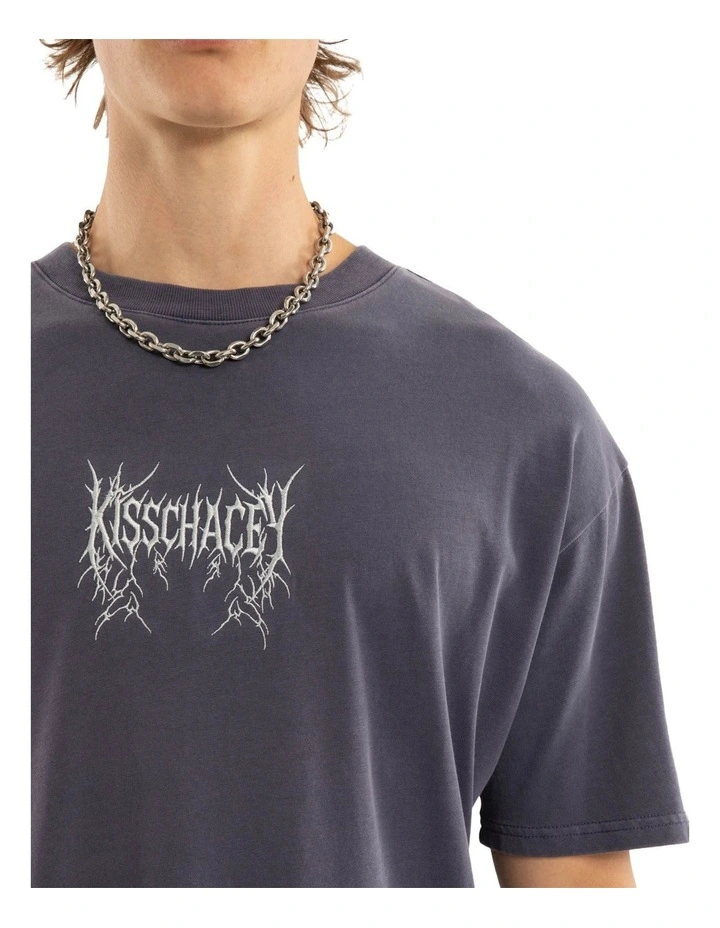 Revolt Box Fit Tee in Blue image 4