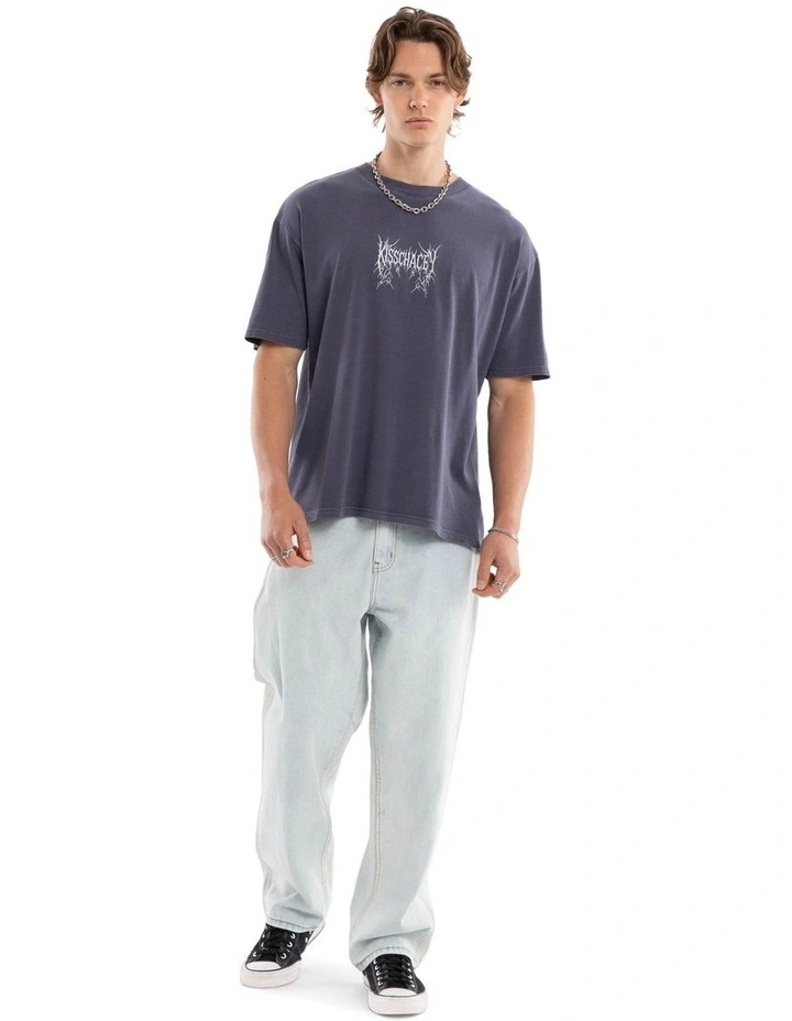 Revolt Box Fit Tee in Blue image 6