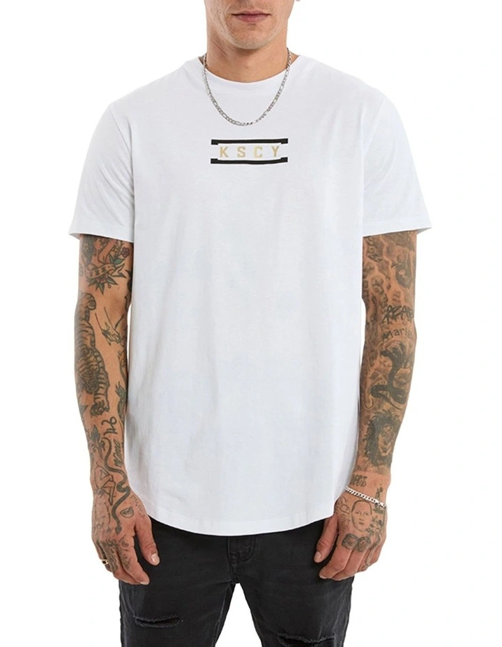 Rain Dual Curved Tee in White image 3