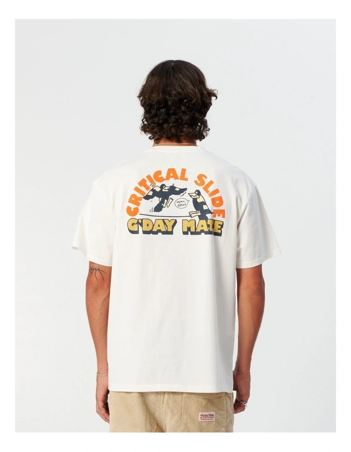Gday Mate Tee in Vintage White image 2