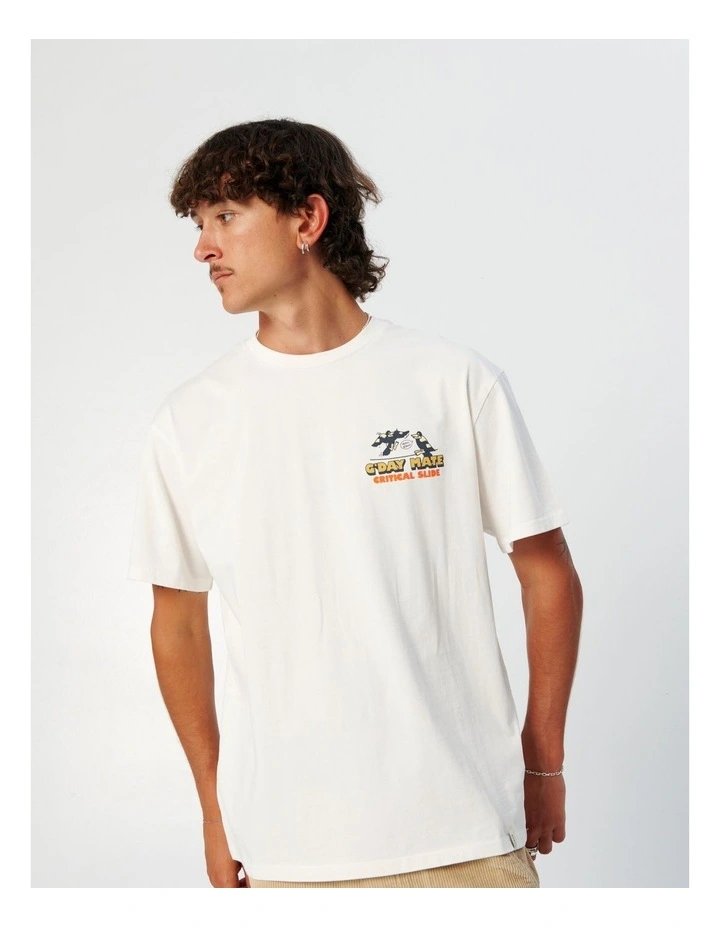 Gday Mate Tee in Vintage White image 5