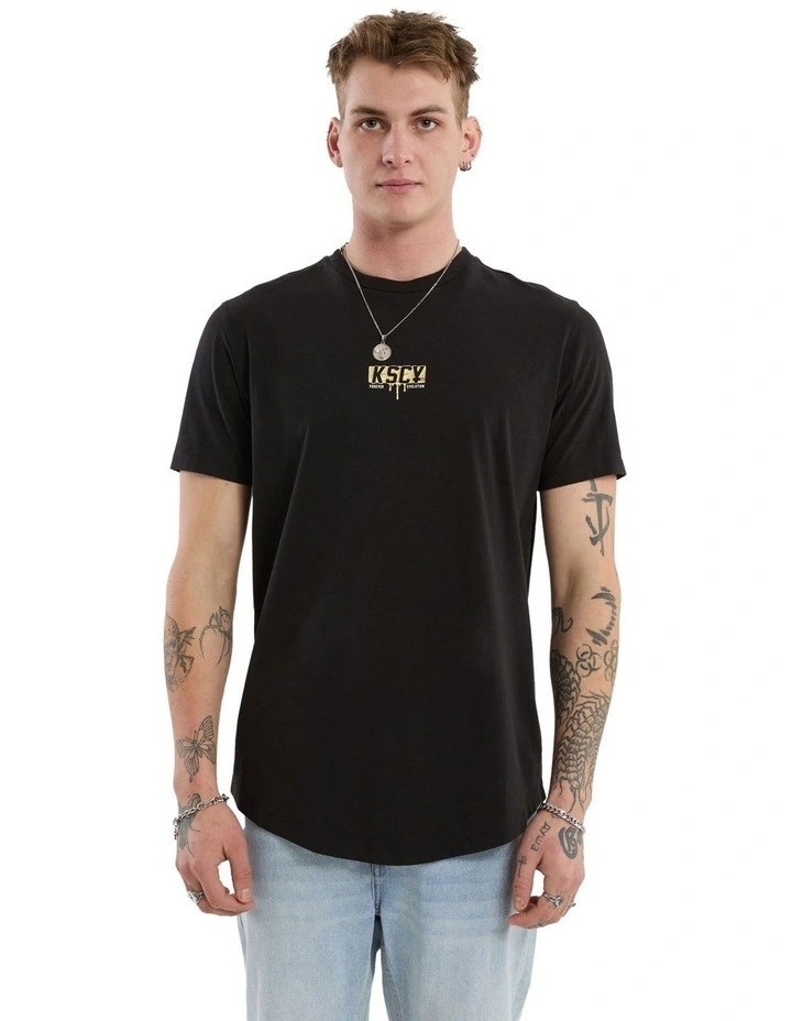 Dream Dual Curved Tee in Black image 2