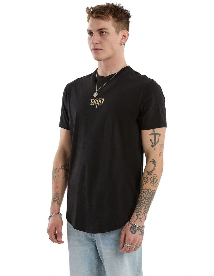 Dream Dual Curved Tee in Black image 3