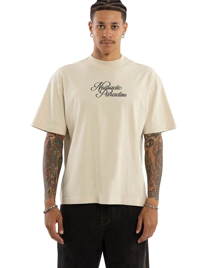 Palm Street Tee in Cream image 2