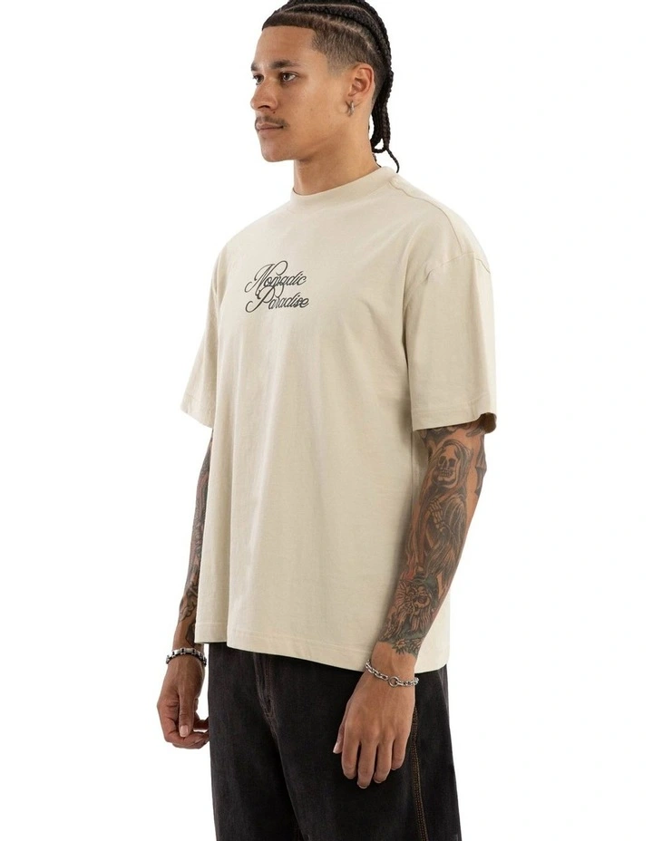 Palm Street Tee in Cream image 3