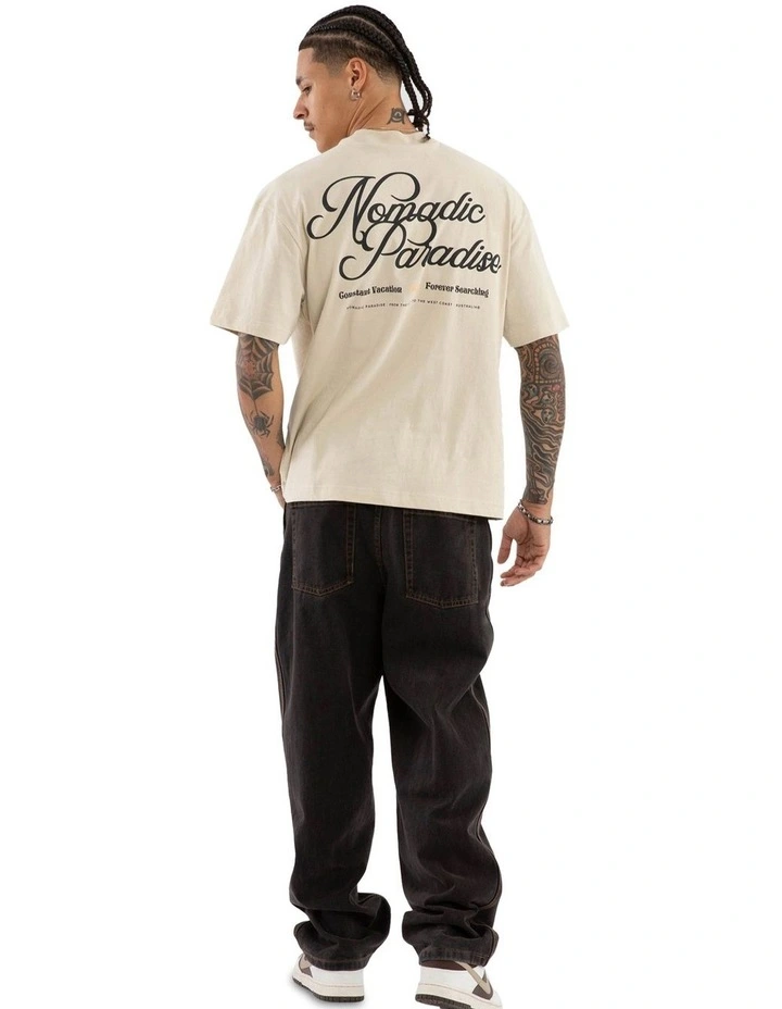 Palm Street Tee in Cream image 4